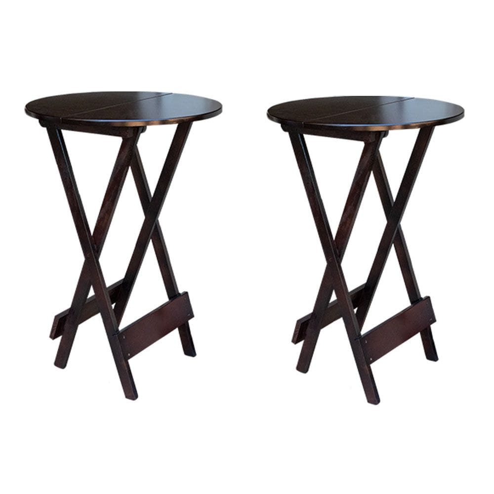 Kit 2 Mesas de Madeira Bistrô Dobravel Ideal para Bar e Restaurante Imbuia