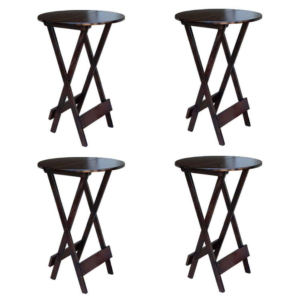 Kit 4 Mesas de Madeira Bistrô Dobravel Ideal para Bar e Restaurante Imbuia