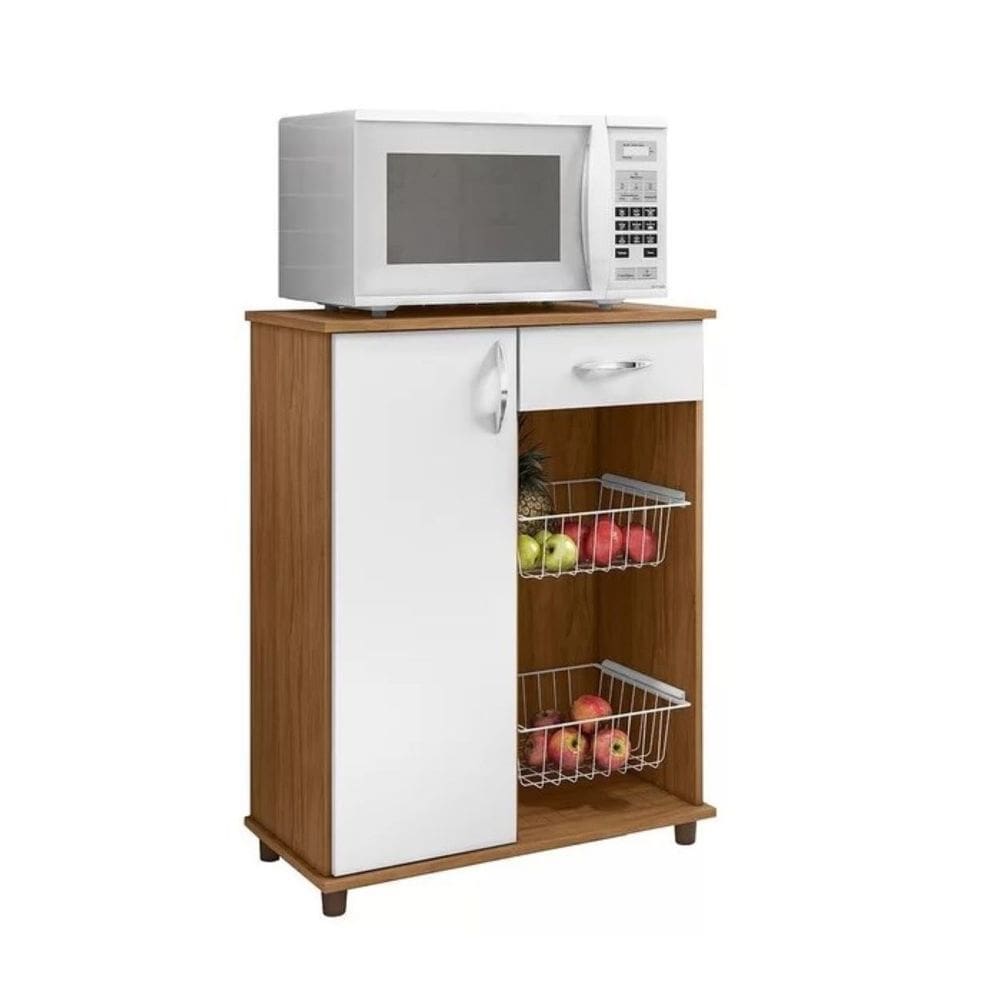 Fruteira Belize New 1 P 2 Cestos Notável Freijó Trend Branco