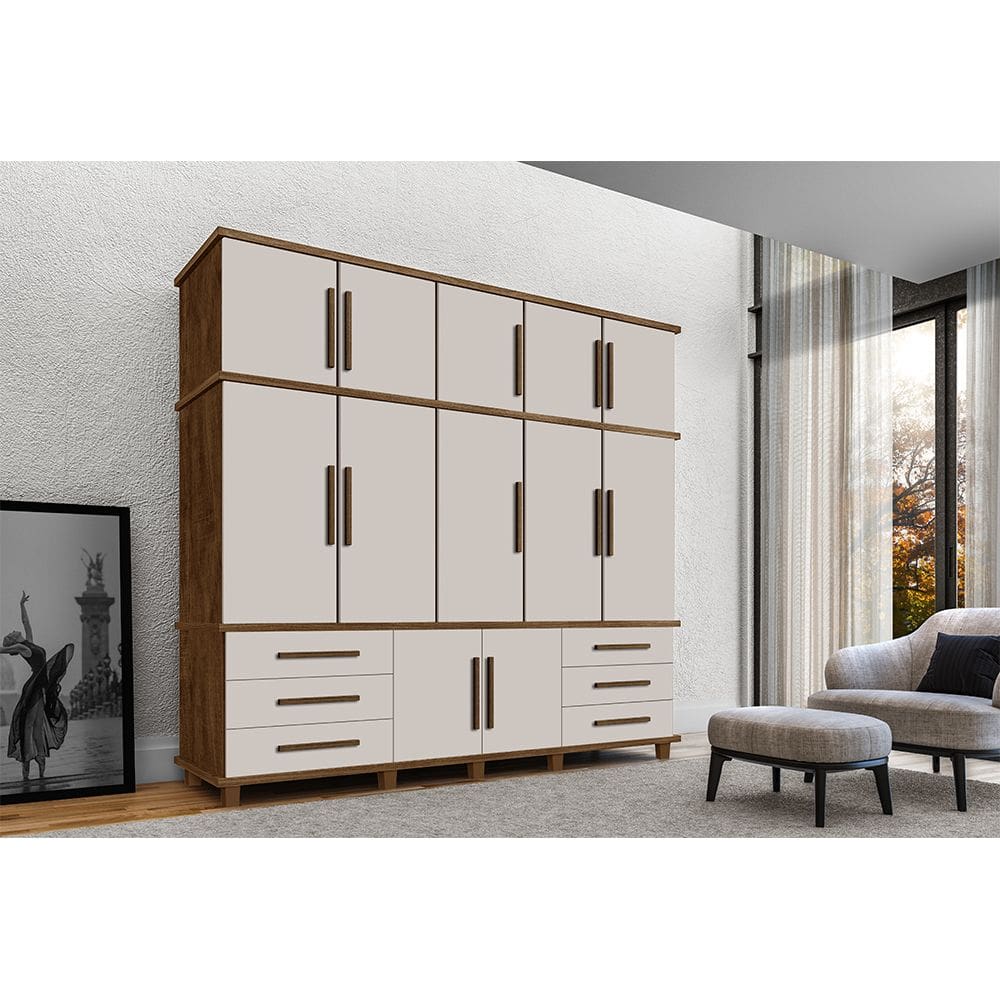 Guarda Roupa Casal Vintage com Sapateira Londres Malbec Off White
