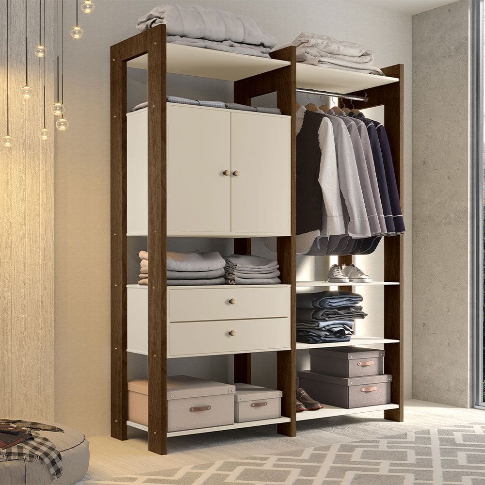 Arara Closet Toronto Luxo para Quarto Malbec/off White - Luapa
