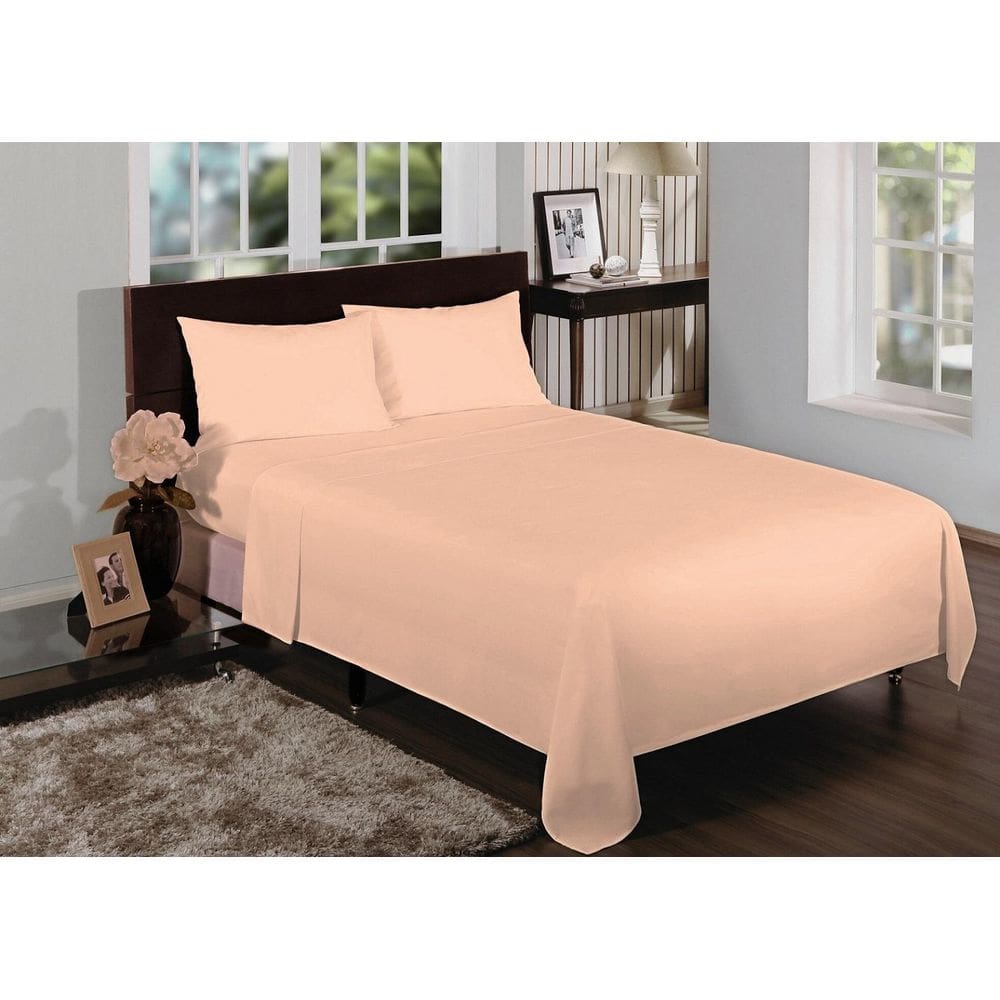 Jogo Lençol Viúva 4 Peças 2,03X1,20X30Cm 180 Fios Bainha