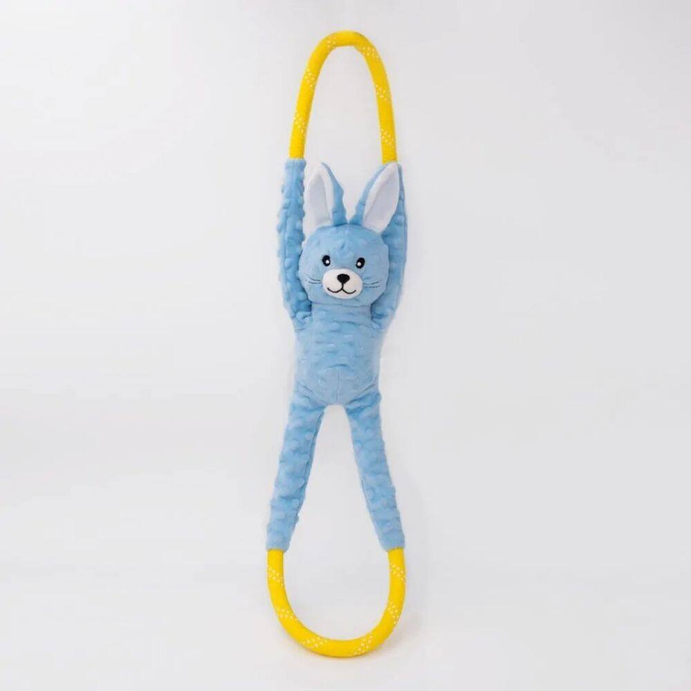 Pelúcia RopeTugz Zippypaws Brinquedo Cabo de Guerra Coelho com Apito Para Cães
