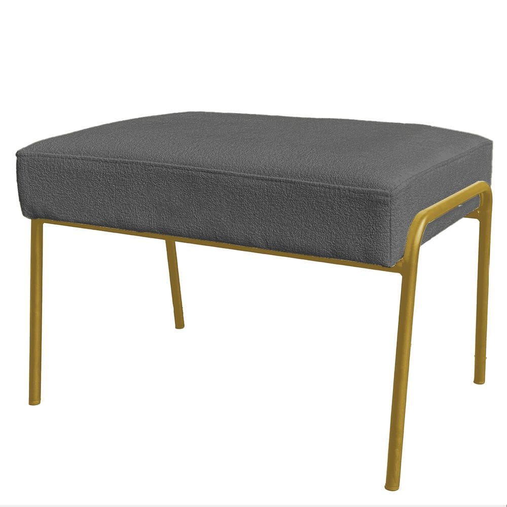 Puff Decorativo Ariel Ferro Base Gold Veludo