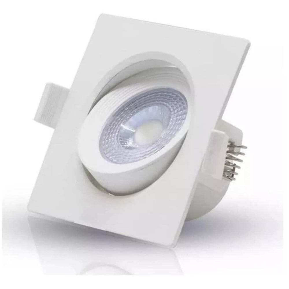 Spot Led Branco 5W 6000K Quadrado 90X90 Mm Embutir
