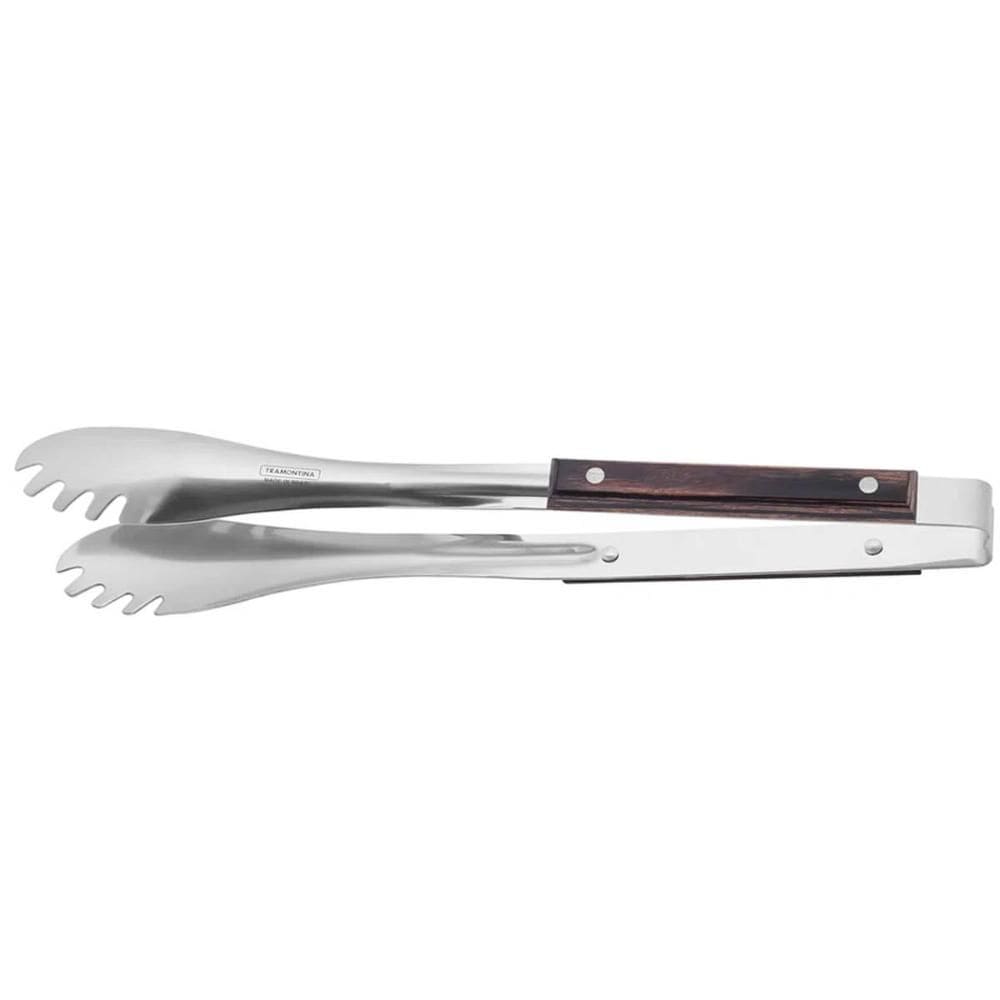 Pegador Carne Inox Polywood Churrasco Cabo Vermelho Castanho Tramontina