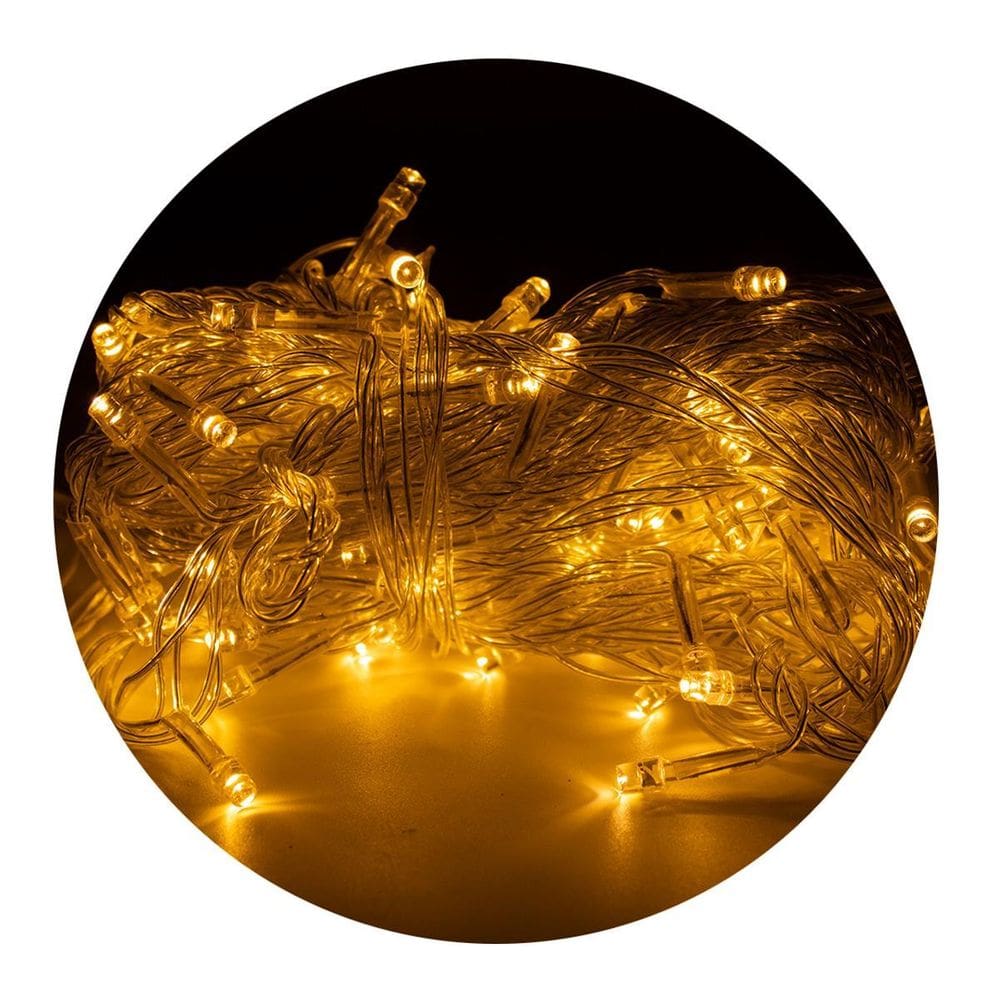 Cordão Led Pisca 10M Com 100 Lâmpadas Em Formato De Gota