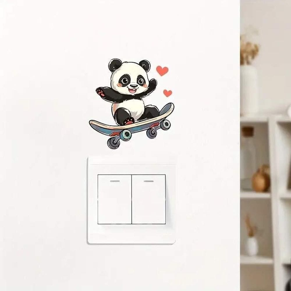 Adesivo De Interruptor Panda Skatista