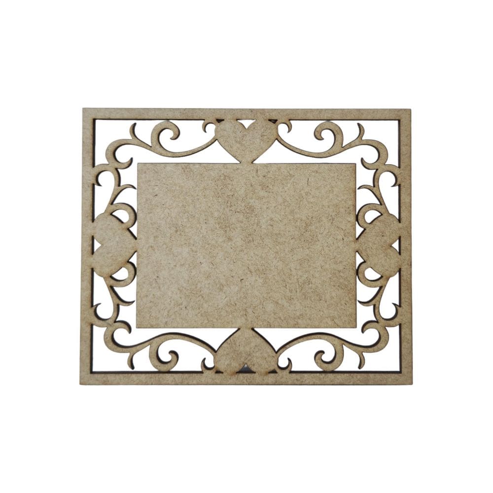 Placa Mdf Cru Artesanato Design Coração Quadrado Liso 30Cm