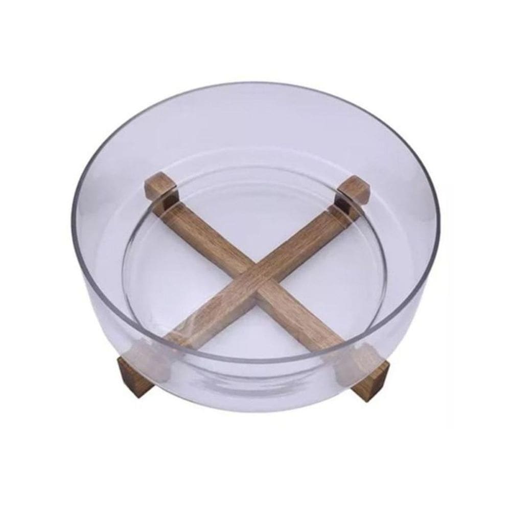 Saladeira De Vidro Com Base 28 Cm Mimo Acácia Vd24047
