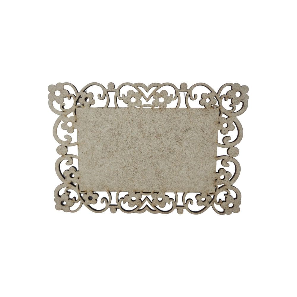 Placa Mdf Cru Artesanato Design Quadrado Flores 35Cm