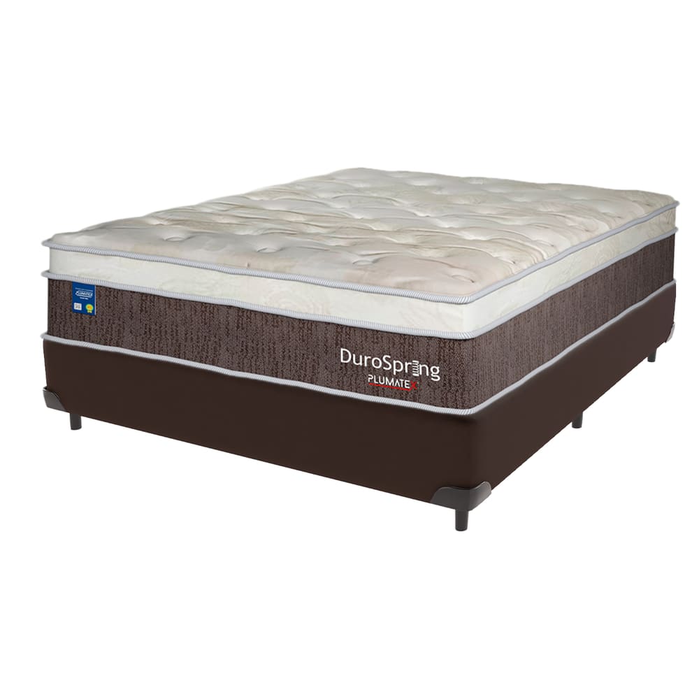 Cama Box Marrom Colchão Casal Duro Spring Molas superlastic
