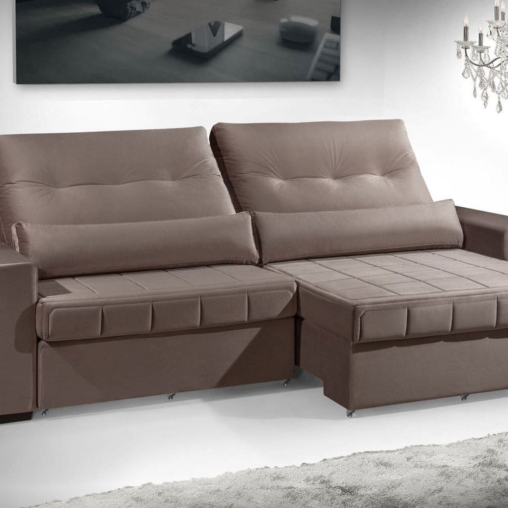 Sofá para Sala de 2 Lugares 252 Cm Marshall Marrom
