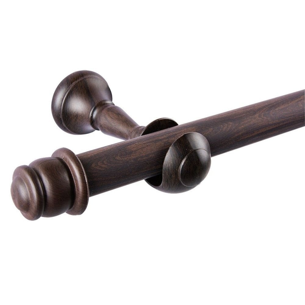 Kit Completo Varão Eco Europa Plus Alongado 28mm 3 Metros com 2 Emendas - Quarto ou Sala Marrom