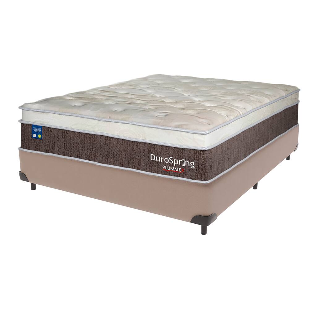 Cama Box Bege Colchão Casal Duro Spring Molas superlastic