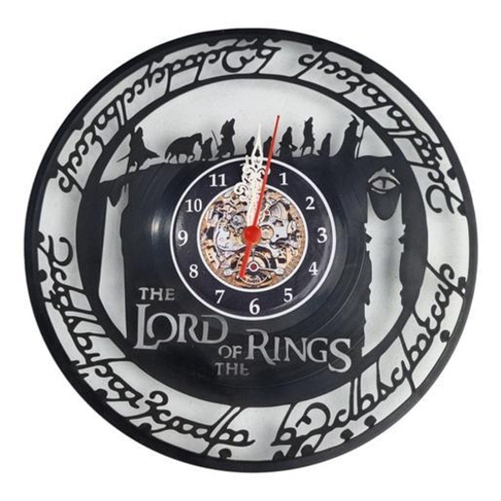 Relógio Artesanal Em Disco Vinil Tematico Senhor Dos Anéis