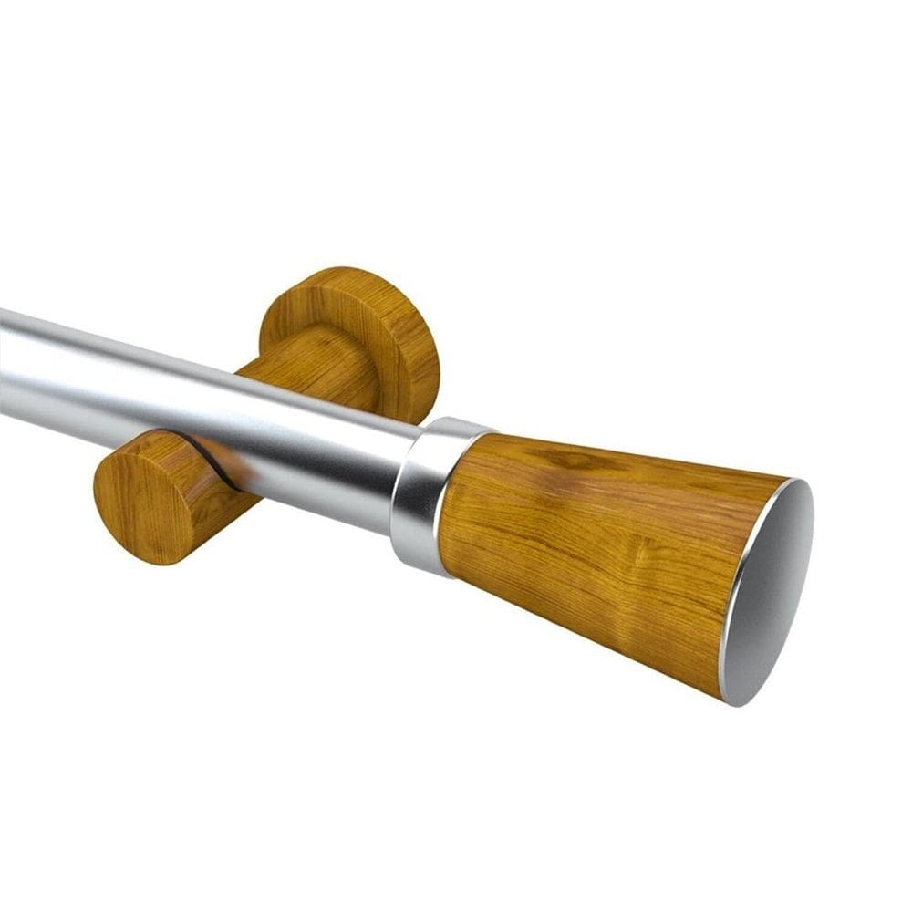 Kit Completo Varão Jade Nobre Plus 28mm 3 Metros com 2 Emendas - Quarto ou Sala Cumaru