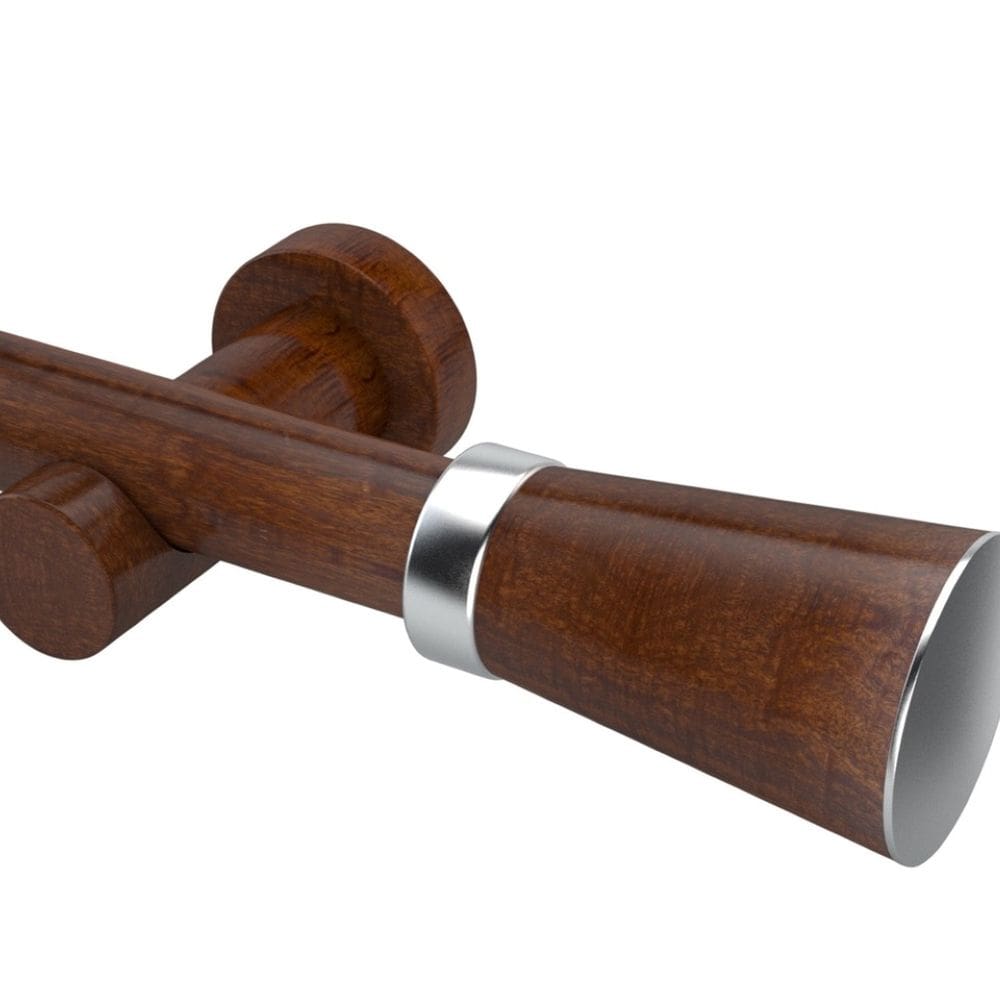 Kit Completo Varão Jade Plus 28mm 3 Metros com 2 Emendas - Quarto ou Sala Jatoba