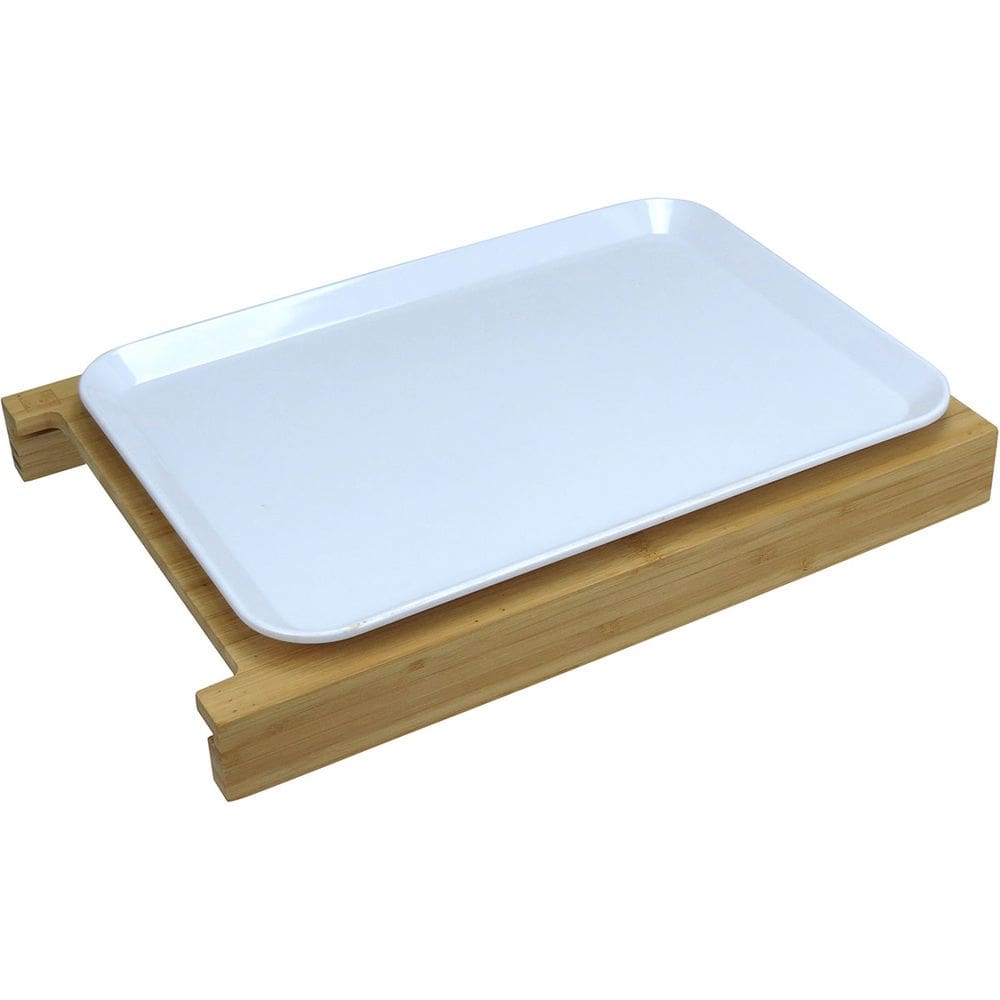 TÁBUA DE CORTE 1 GAVETA COLETORA PLASTICO HOME&CO RETANGULAR BAMBU 4x36x26cm NATURAL