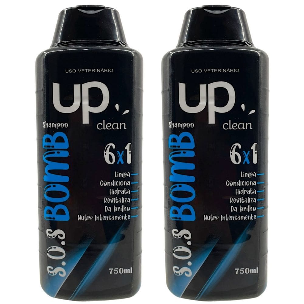 2x Shampoo 6 Em 1 Cães E Gatos Condicionador Hidrata 750ml