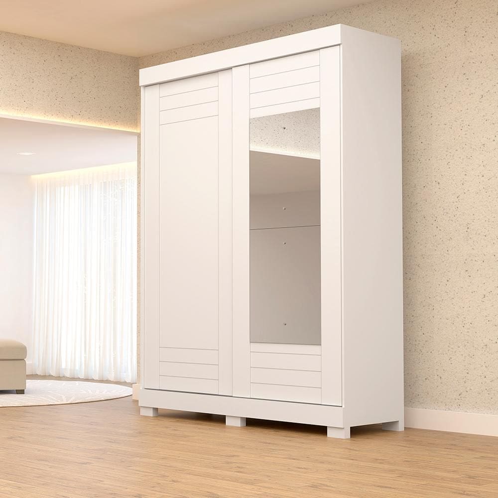 Guarda-Roupa Solteiro França Com Espelho 2 Portas Linhamobília