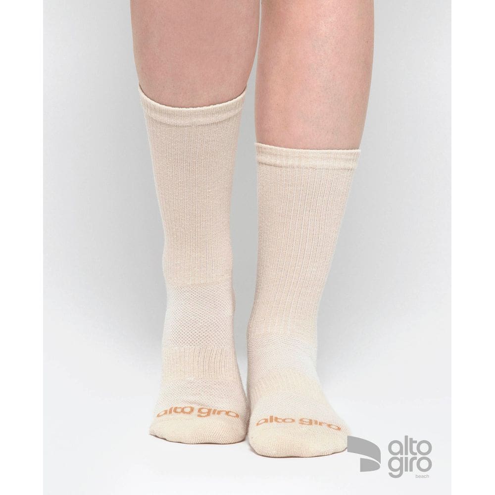 Meia Cano Medio Alto giro 34-39 Bege Amendoa