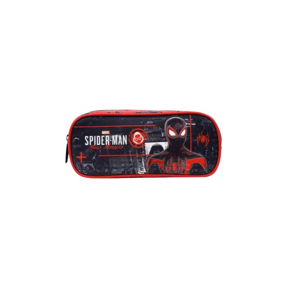 Estojo Triplo Spider Man Aranha Miles Morales 11695 Preto