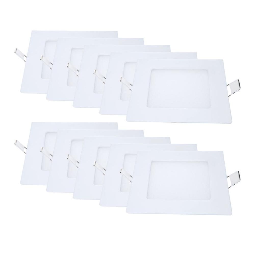 Painel Led Avant Quadrado Embutir 6w 6500k Branco 10 Und