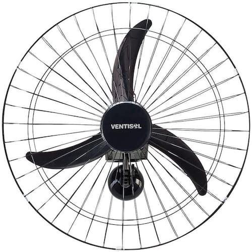 imagem-Ventilador de Parede Ventisol Oscilante, 3 Pás Premium, Preto, 60cm - 220V
