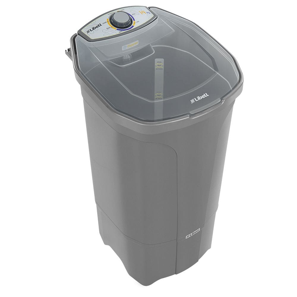 Tanquinho de Lavar Roupa Semi Automático Lavadora 14kg Libell 110v Sistema de Turbilhonamento Cor Prata