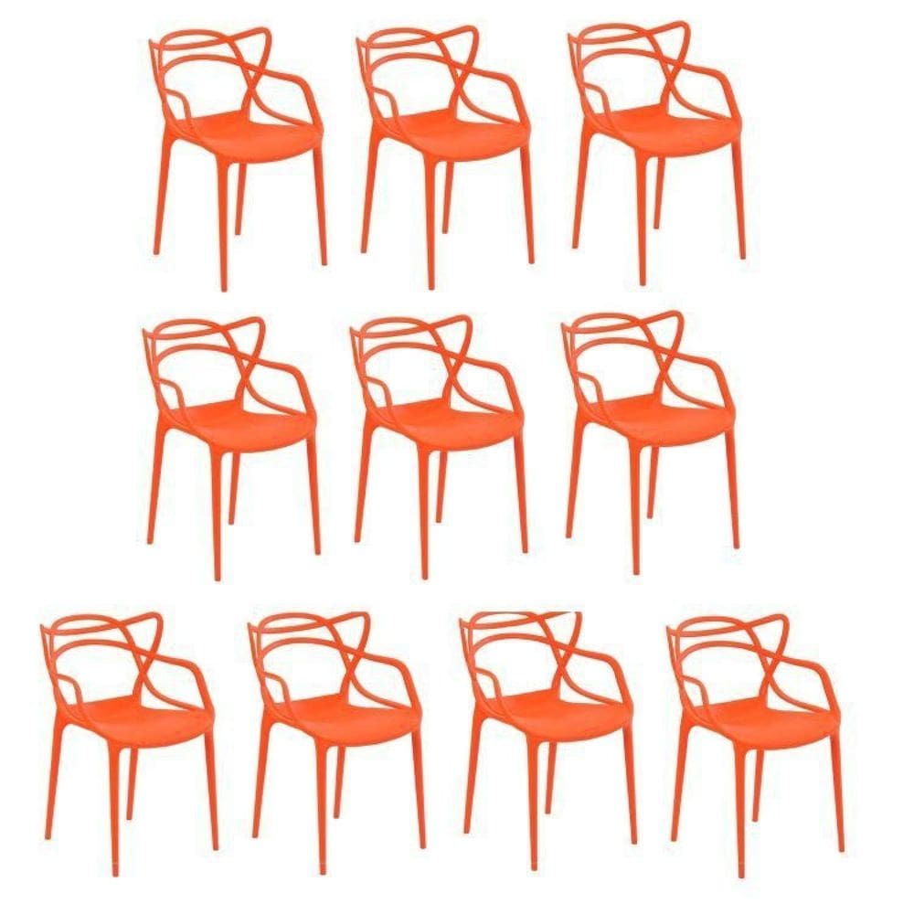 Conjunto 10 Cadeiras Allegra Pp Laranja