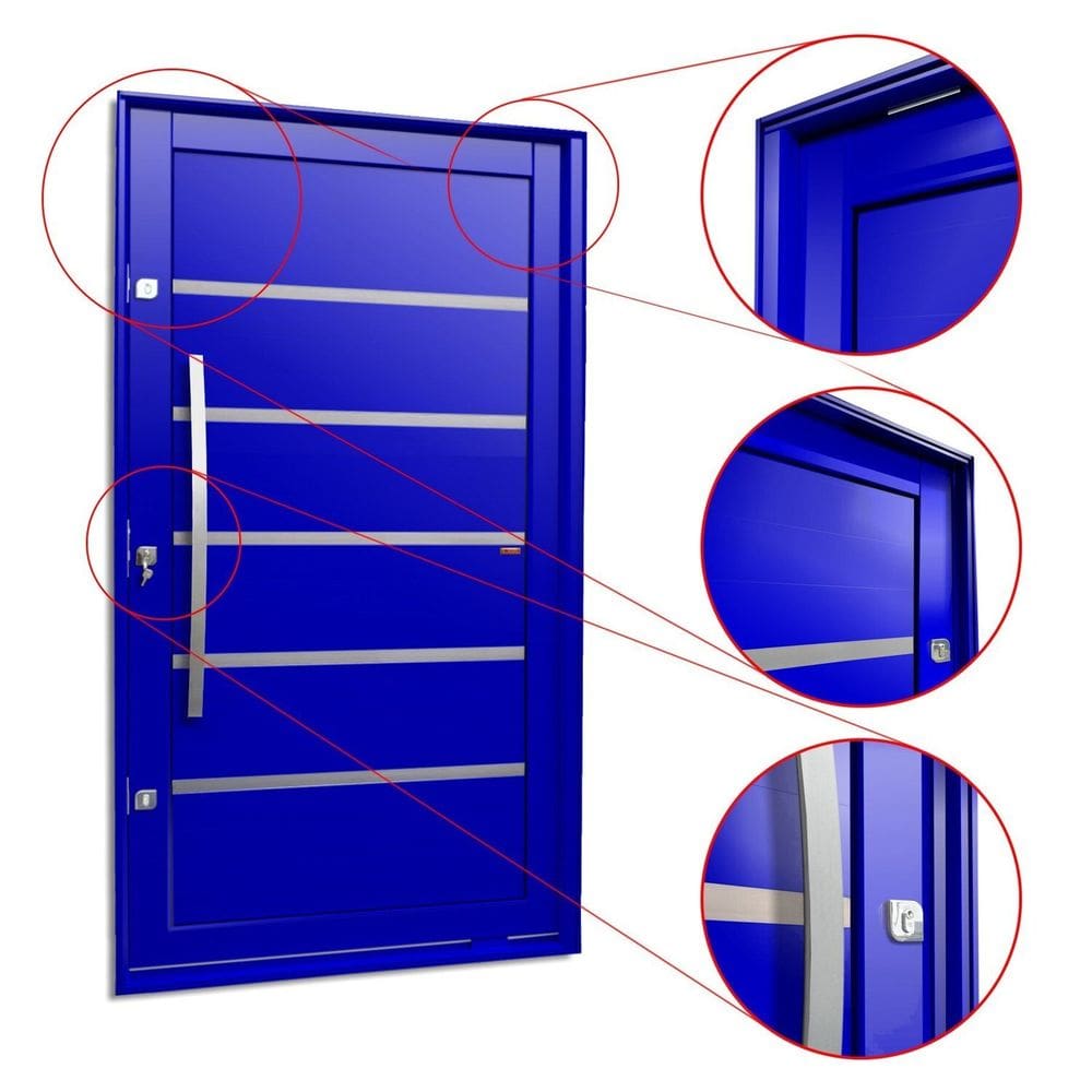 Porta Pivotante Lambril Premium com Puxador Lado Esquerdo Elite 216x120 Azul