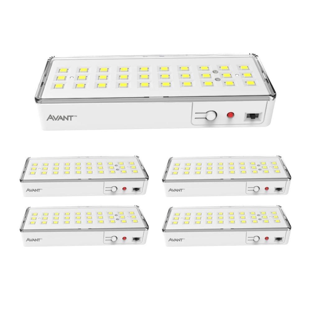 Luminária Emergência Led Barra Avant 1W 6000K Branca 5 Und