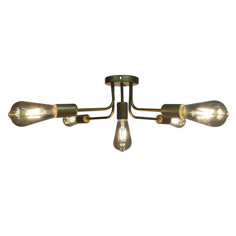 Lustre Sputnik com 5 Lampadas Candelabro Luminaria Sala Recepçao Ambiente Comercial Residencial Iluminaçao Decoraçao E27