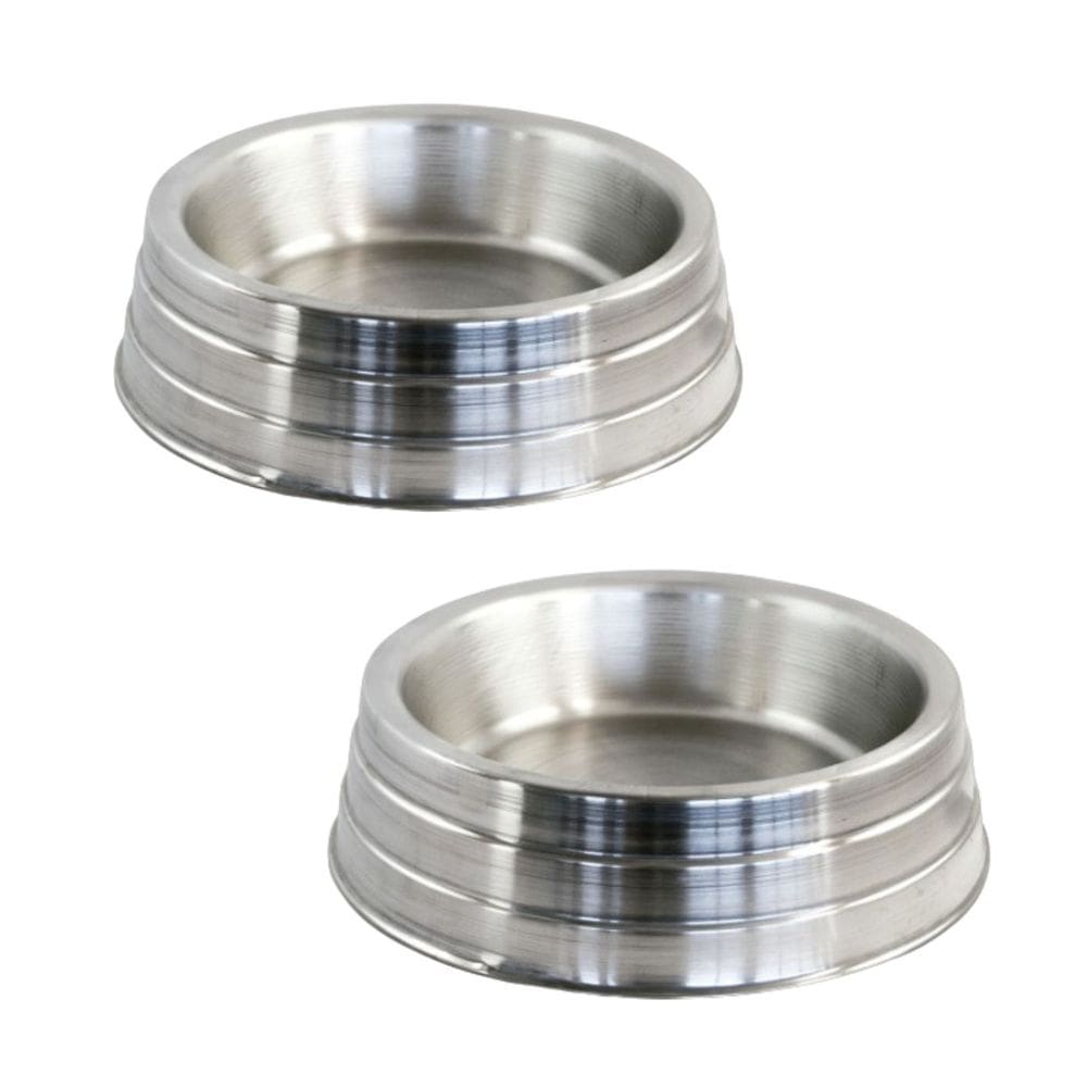 Kit 2 Comedouro Bebedouro Médio Alumínio Pesado 1200ml Jjb