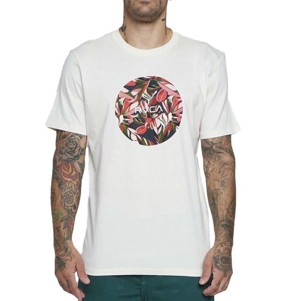 Camiseta RVCA Motors Floral SM25 Masculina Off White