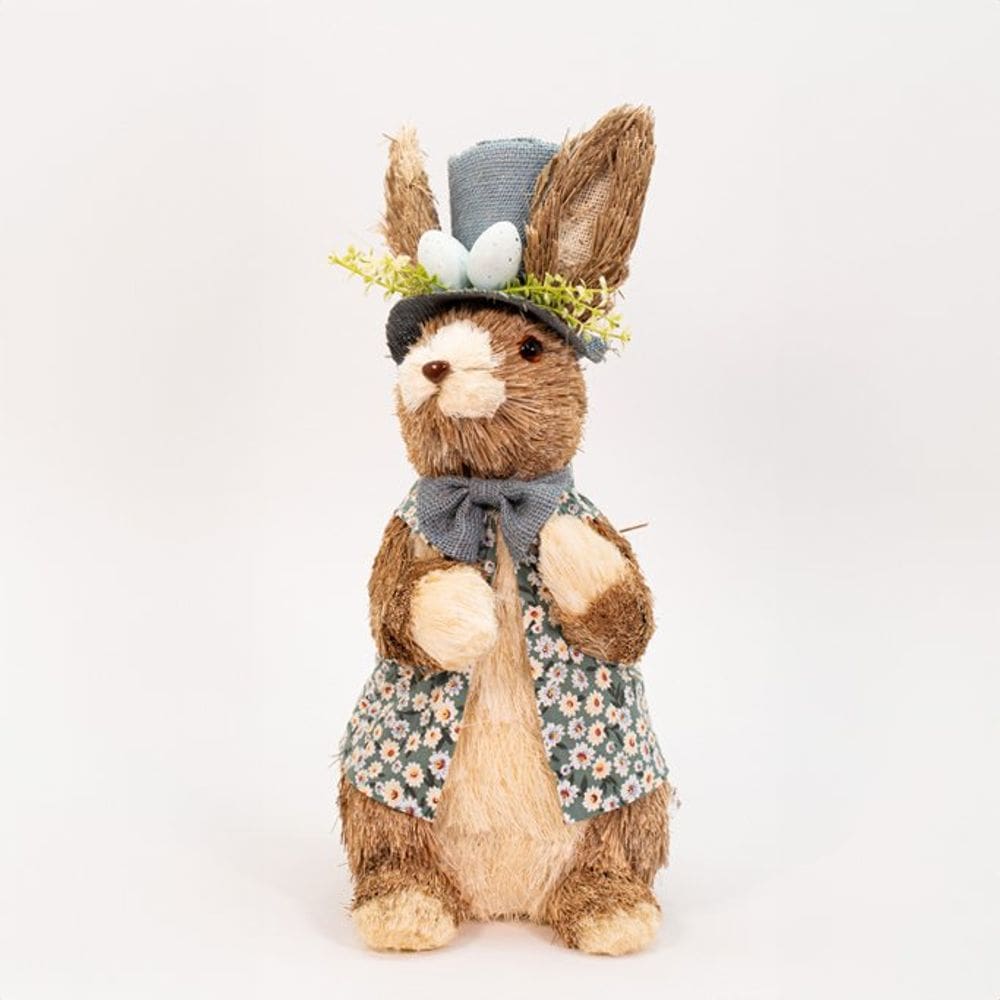 Coelho de Páscoa com Roupa Florida Decoração Coelhinho 46cm