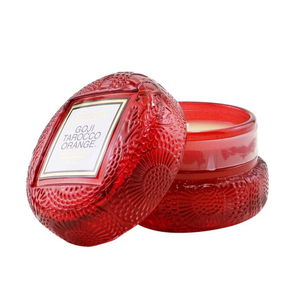 Vela Voluspa Macaron Goji Tarocco Orange 15h de tempo de queima