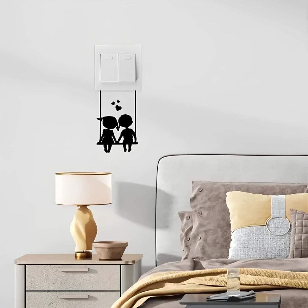 Adesivo De Interruptor Casal No Balanço