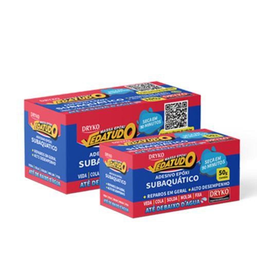 Adesivo Epóxi Subaquático Vedatudo 50G Dryko