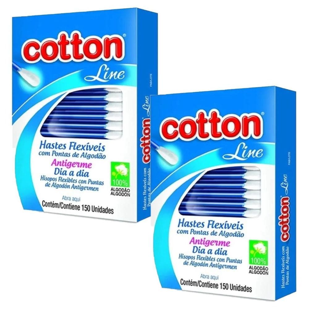 Kit 375 Unidades Hastes Flexíveis Cotton Line 5 Caixas X 75