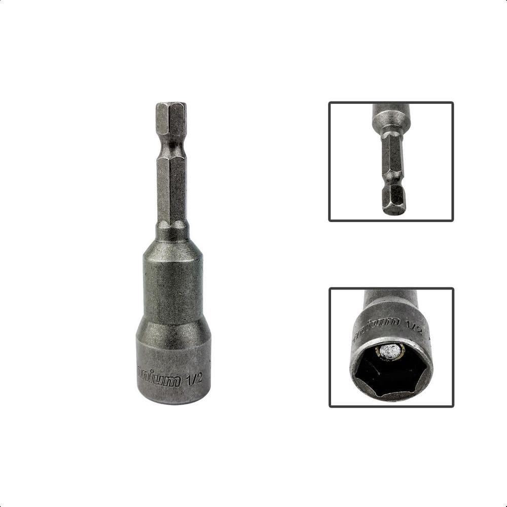 Soquete Magnético Canhão Parafusadeira Sextavado 1/2 65Mm