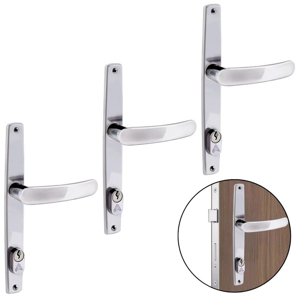 Fechadura Para Porta Externa Perfil Aredondado Aço Inox 02Un