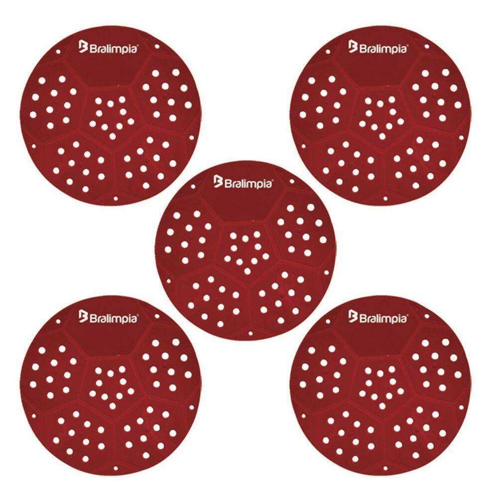5 Telas Para Banheiro Mictorio Bralimpia Cor Vermelha 15Cm