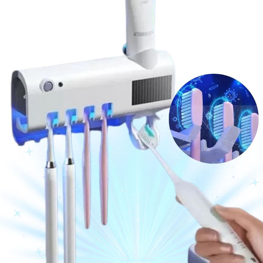 Suporte Porta Escova Dentes Dipenser Pasta Esterelizador Uv