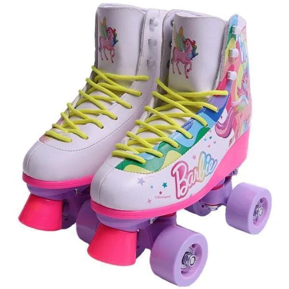 Patins Barbie Unicornio 4 Rodas Tamanho 33-34 Fun F00165-4