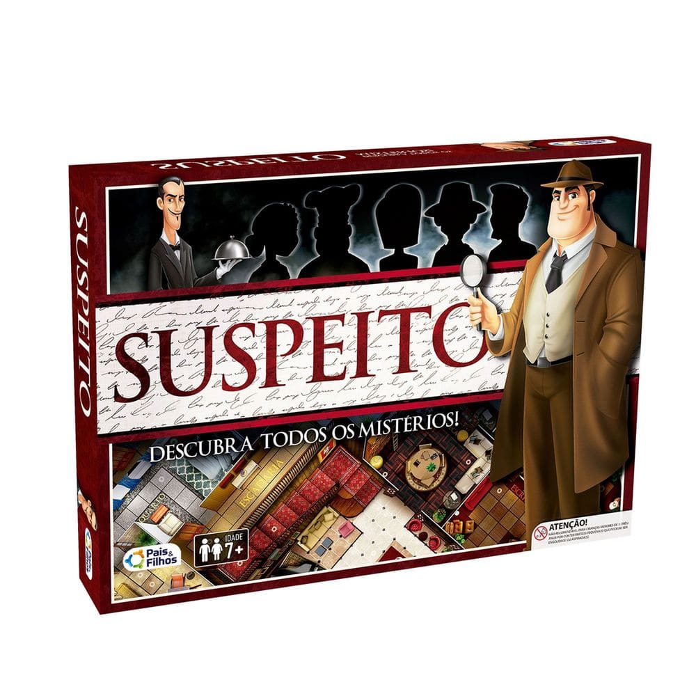 Jogo Suspeito Tabuleiro Detetive Descubra Mistérios Brinquedo