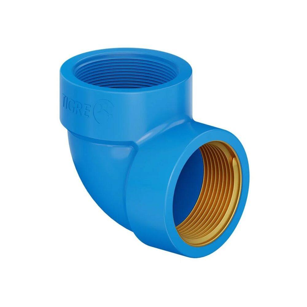 Joelho Cotovelo 90º PVC Soldável Rosca Latão 32mmx3/4`` Azul