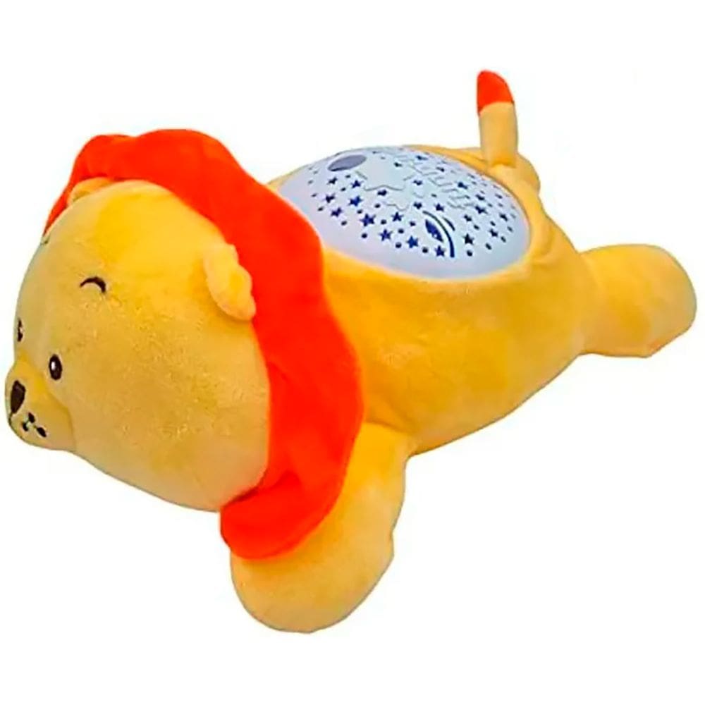 Leãozinho de Pelúcia Kids com Som Luz Música e Projetor FM666-10 - Dorémi