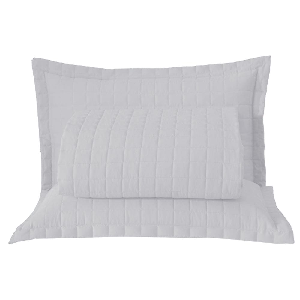 Kit Cobre Leito Colcha Bellini Queen Dupla Face Percal 300 Fios Textura Matelassê 3 Peças - Branco